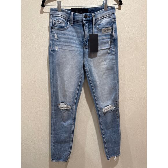 Buckle Black Denim - Womens Buckle Black fit no. 75 Ankle Skinny 24x27 distressed jeans New